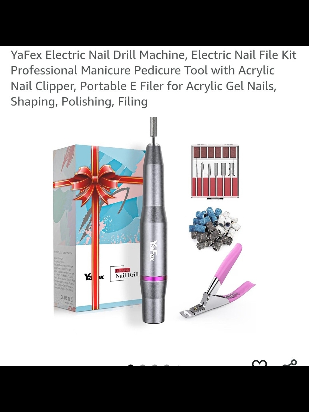 Silver & Pink Electric Nail Drill Kit - Professional Manicure Tool